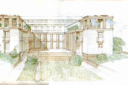 Villa a Comiso – disegno con V. Cazzaniga