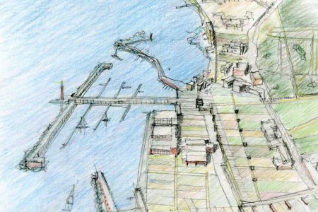 Porto turistico a Granatello - disegno di R. Capozzi